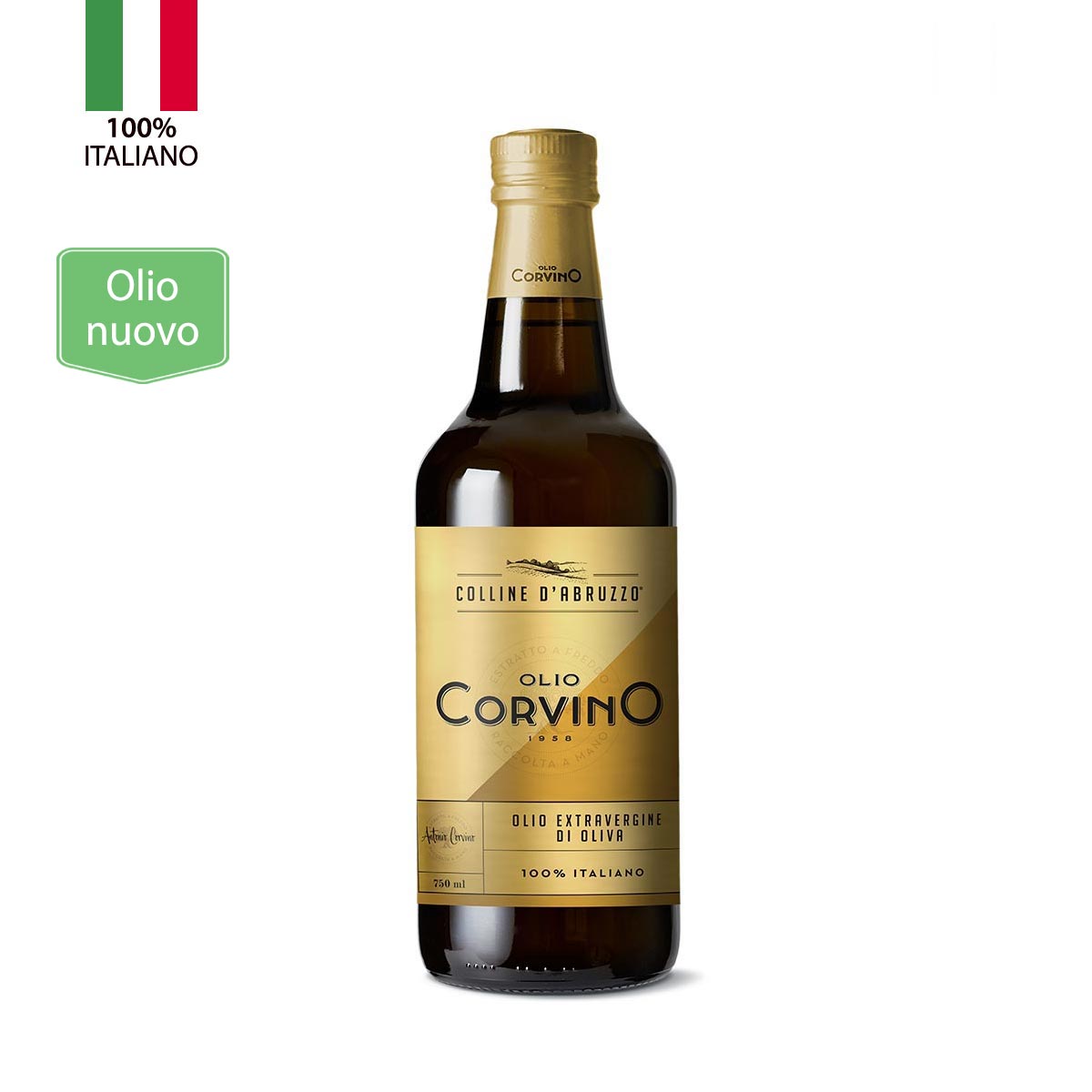 Olio Extravergine D'Oliva Colline D'Abruzzo Bottiglia 0,75 litri Italiano